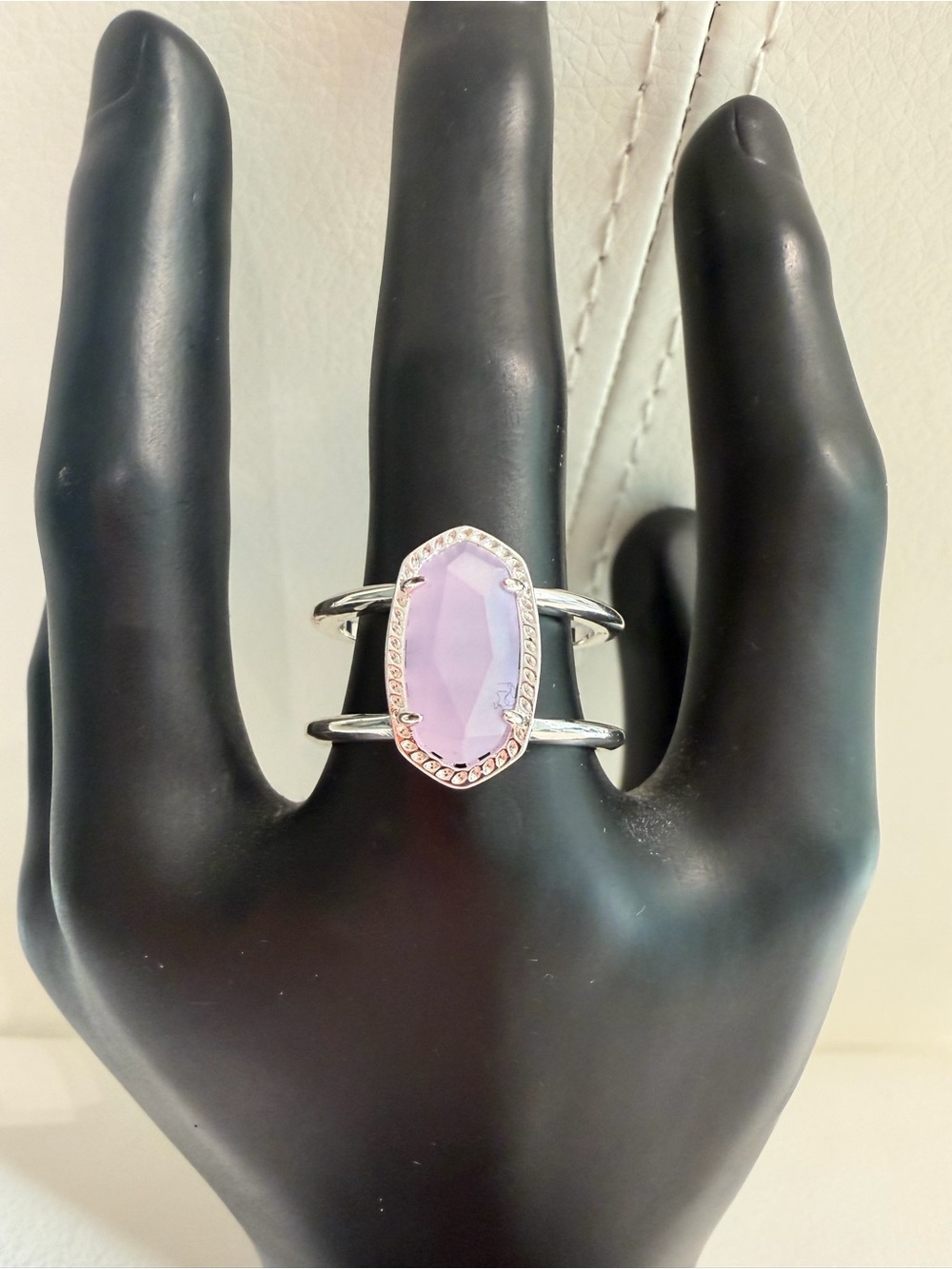 Kendra Scott Silver Ring with Lavender Stone